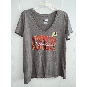 NFL‎ Women's Washington Redskins Football V Neck Gray Shirt XXL